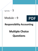 Unit - 5 Module - 9: Responsibility Accounting