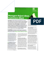 Managers Reject Ideas Customers Want