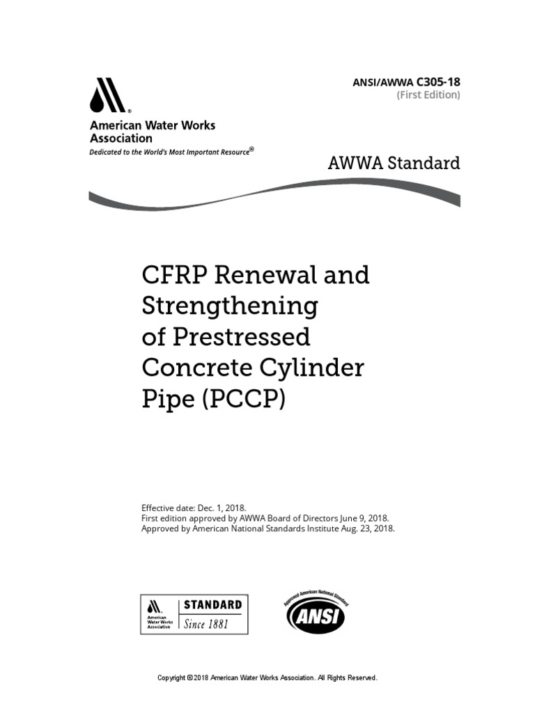 AWWA Standard C305 | Download Free PDF | Prestressed Concrete | Materials