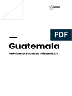 Participantes Escuela de Incidencia Guatemala 2019