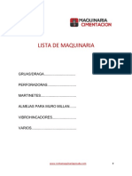 Lista de Maquinaria PDF