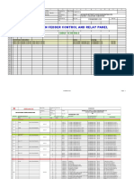 33kV TWIN FEEDER CONTROL PANEL CABLE SCHEDULE