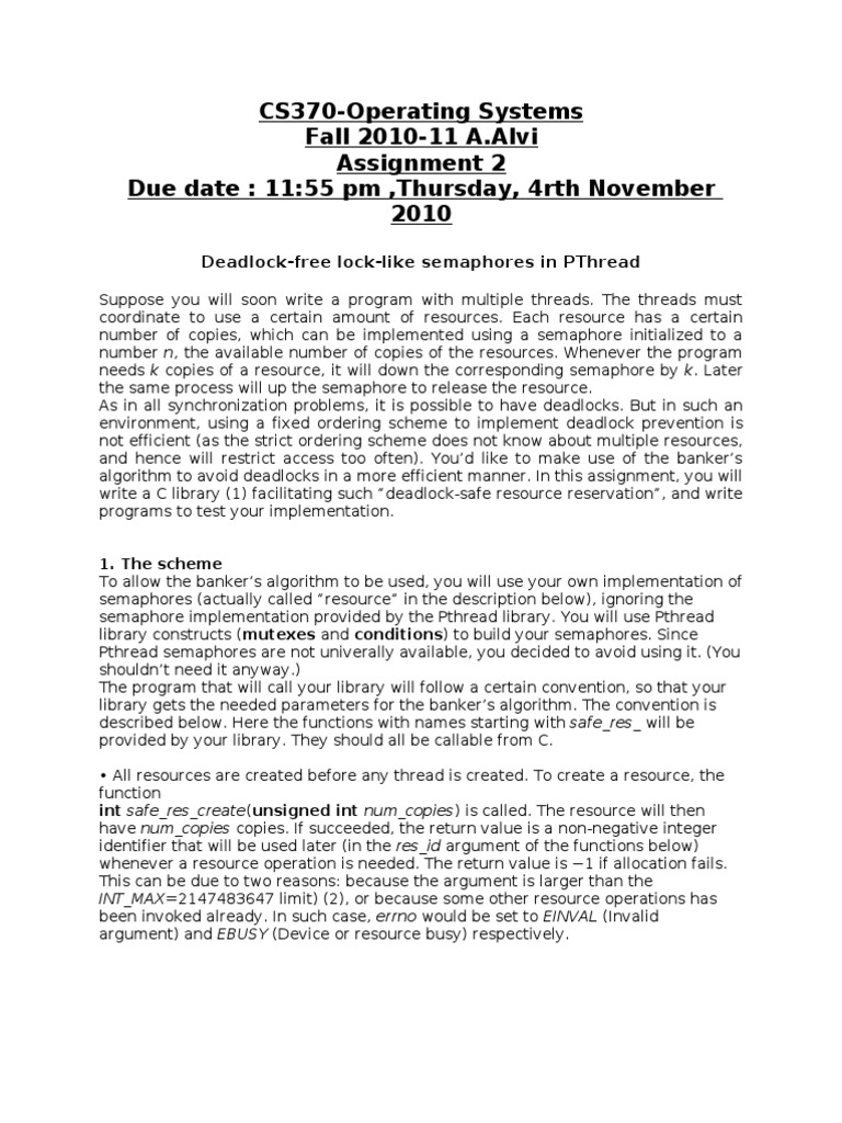 OS Assignment+2 | PDF | Thread (Computing) | Library (Computing)