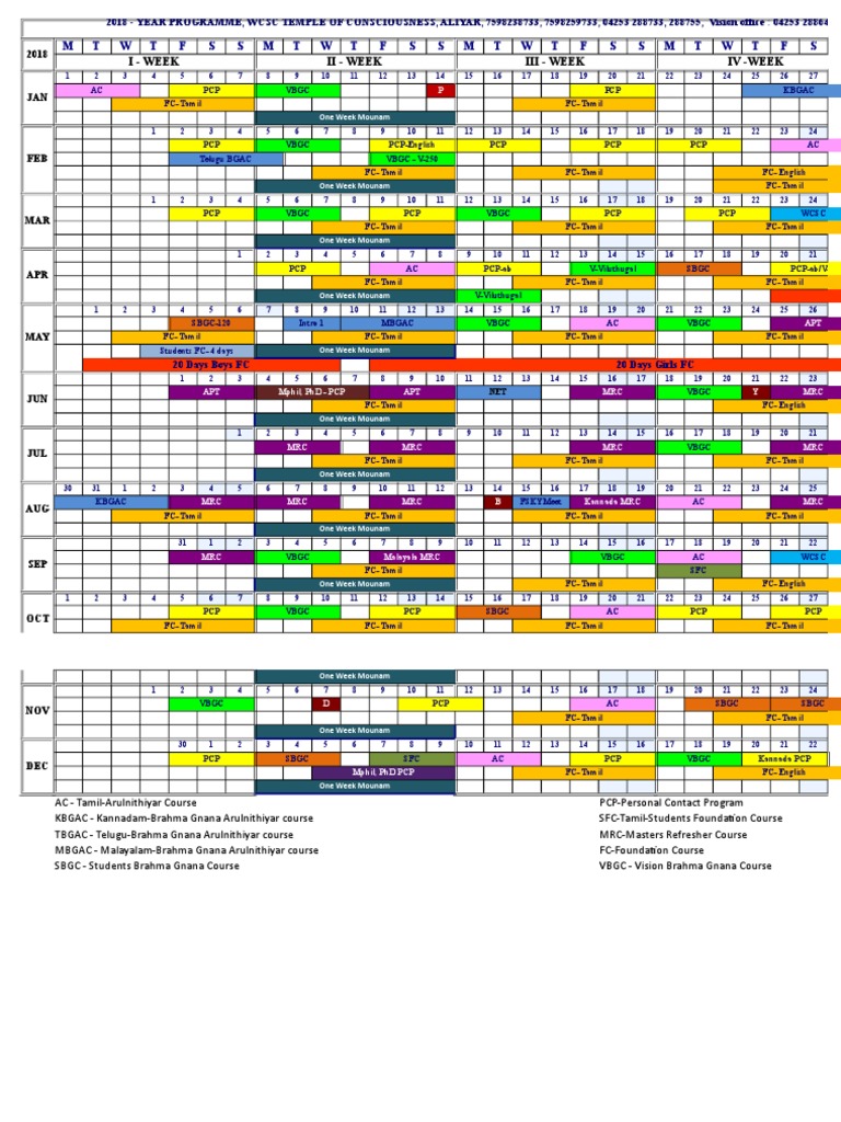 2018 Program Schedule Overview | PDF