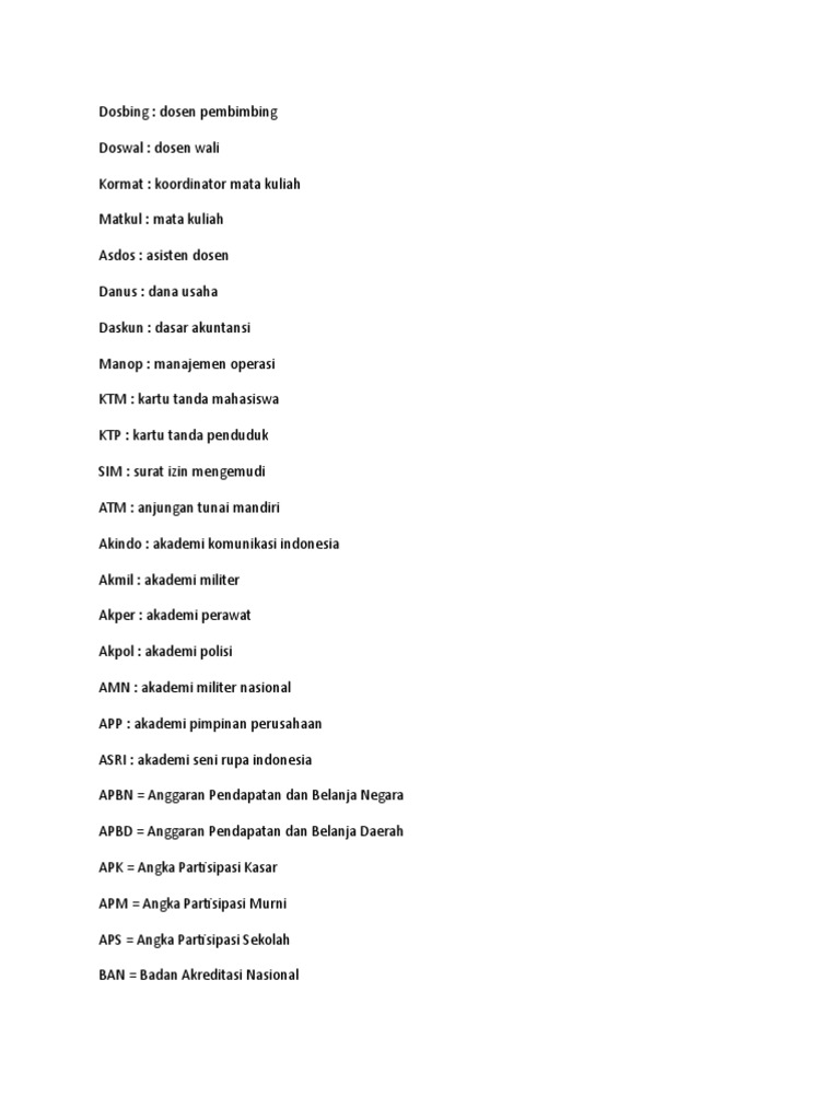 Singkatan Dan Akronim | PDF