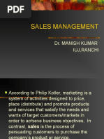 Sales Management: Dr. Manish Kumar Iuj, Ranchi