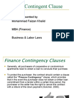 Finance Contingency Clauses-Article-M.Faizan Khalid MAJU