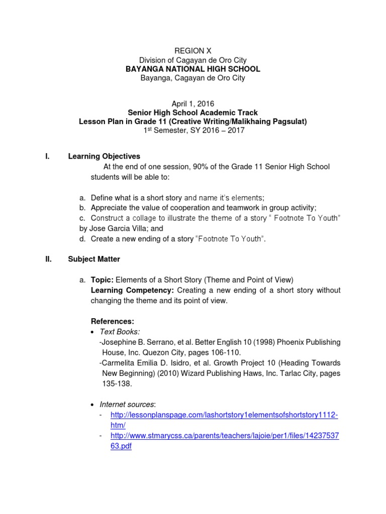 Footnote To Youth Lesson Plan PDF Education Theory Teachers