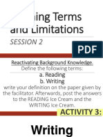 Sesssion 2 Define Reading and Writing