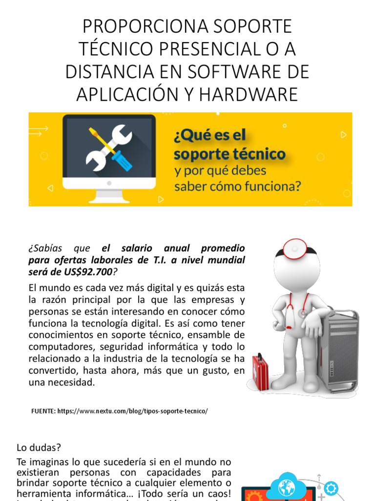Proporciona Soporte Técnico Presencial O A Distancia En Sw De