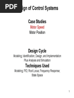 Design of Control Systems: Case Studies