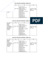 Directed Writing Sentence Template