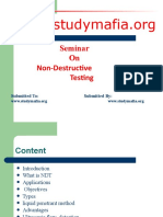 Seminar On Non-Destructive Testing: Submitted To: Submitted by