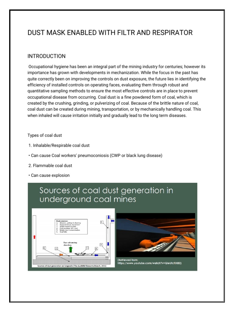 Dust Mask with Filter for Mining Safety | PDF