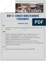 Day 2-Chest/Abs/Cardio (Tuesday) : Workout Plan