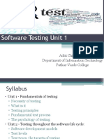 Software Testing Unit 1: Aditi Chikhalikar Department of Information Technology Patkar-Varde College