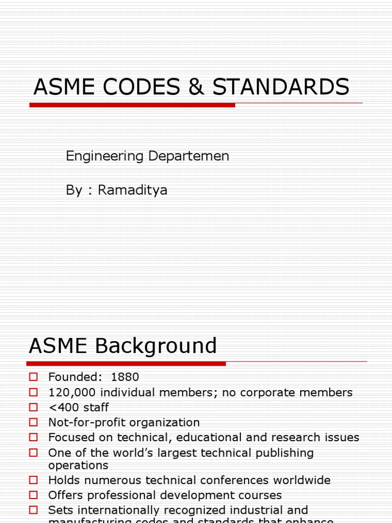 Overview of ASME Codes and Standards | PDF | Boiler | Standardization