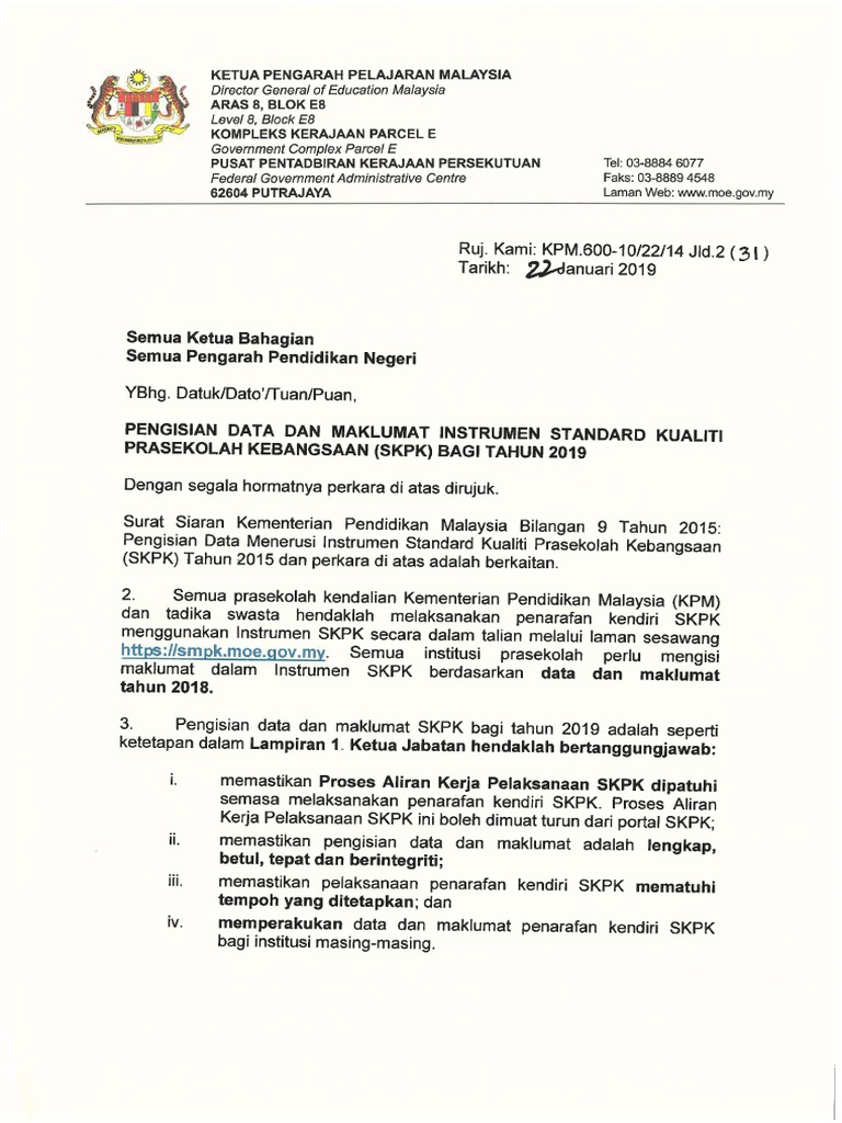 Arahan Pengisian Skpk 2019 Pdf
