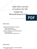 Provable Non-Convex Optimization For ML: Prateek Jain Microsoft Research India