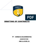 Drafting of Contracts: by - Shreaya Kulshreshtha - A3221517154 - Bba LL.B Sec (C)