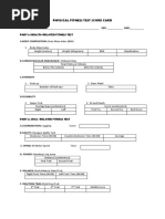 Physical Fitness Test Score Card: NAME: - SEX: - AGE