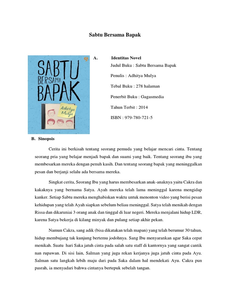 Resensi Novel Sabtu Bersama Bapak Docx
