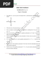 Cbse Test Paper-03: MATHEMATICS (Class-10) Chapter 2. Polynomials