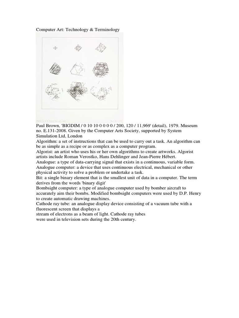 Computer Art Terminology Computer Art | PDF | Printer (Computing ...