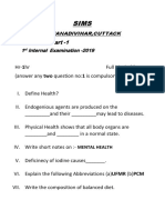 SIMS D-Pharm Part 1 Exam on Health Determinants, Vitamins