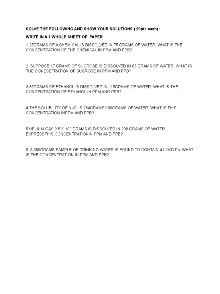 Parts Per PPM and PPB PDF