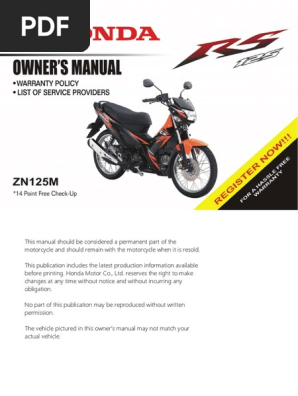 Rs125 32kpga100 1 Pdf Motorcycle Gasoline