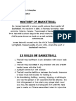 History of Basketball: Name: Catherine Joy L. Palangdao Grade&Section: 11-ABM10