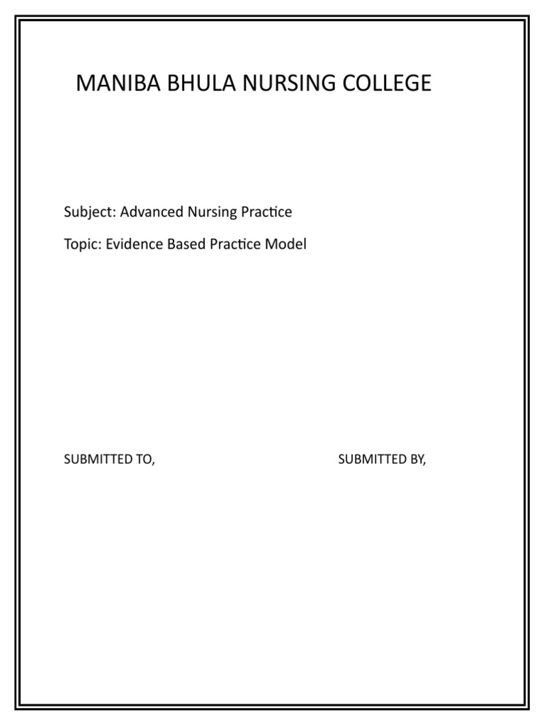 Evidence Based Practice Pdf Evidence Based Medicine Evidence