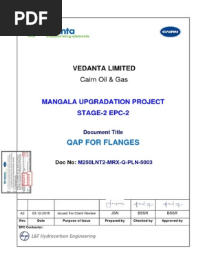 Qap For Flanges Specification Technical Standard
