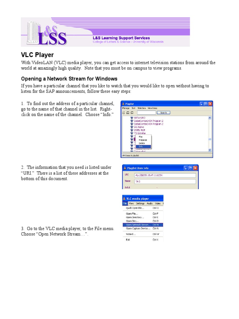Accessing Live TV via VLC Streams | PDF