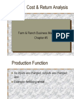 Cost & Return Analysis: Farm & Ranch Business Management Chapter #5