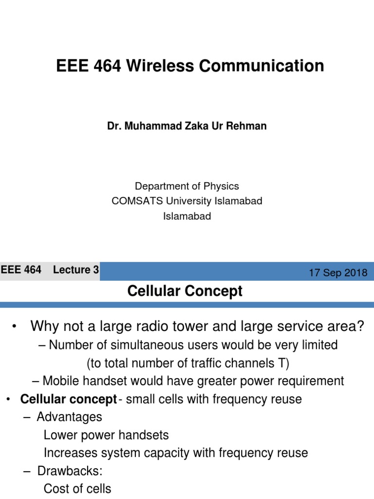 EEE 464 Wireless Communication: N I e L A B | PDF | Cellular Network | Area
