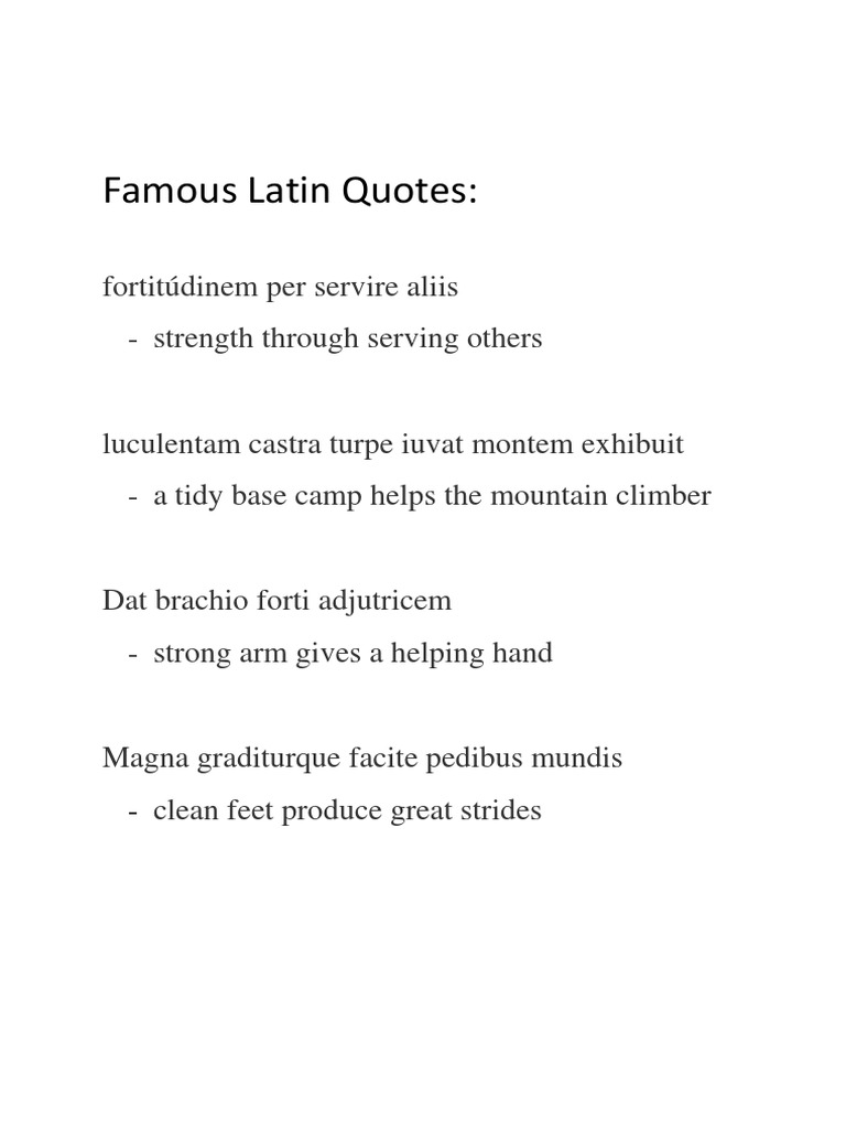 Famous Latin Quotes Explained | PDF | Adventure Travel | Mountains