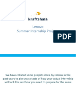 Lenovo Summer Internship Projects