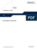 Mark Scheme Final January 2008: GCE Physics (6732/01)