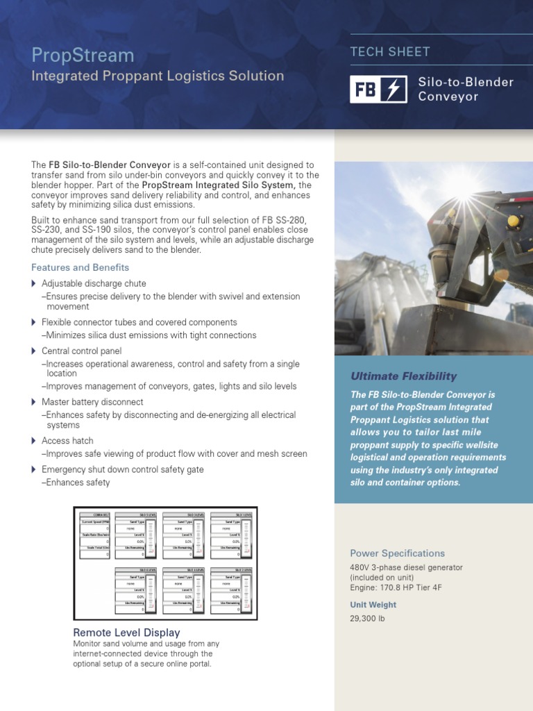 Hi Crush FB Silo To Blender Conveyor TechSheet | PDF | Logistics ...