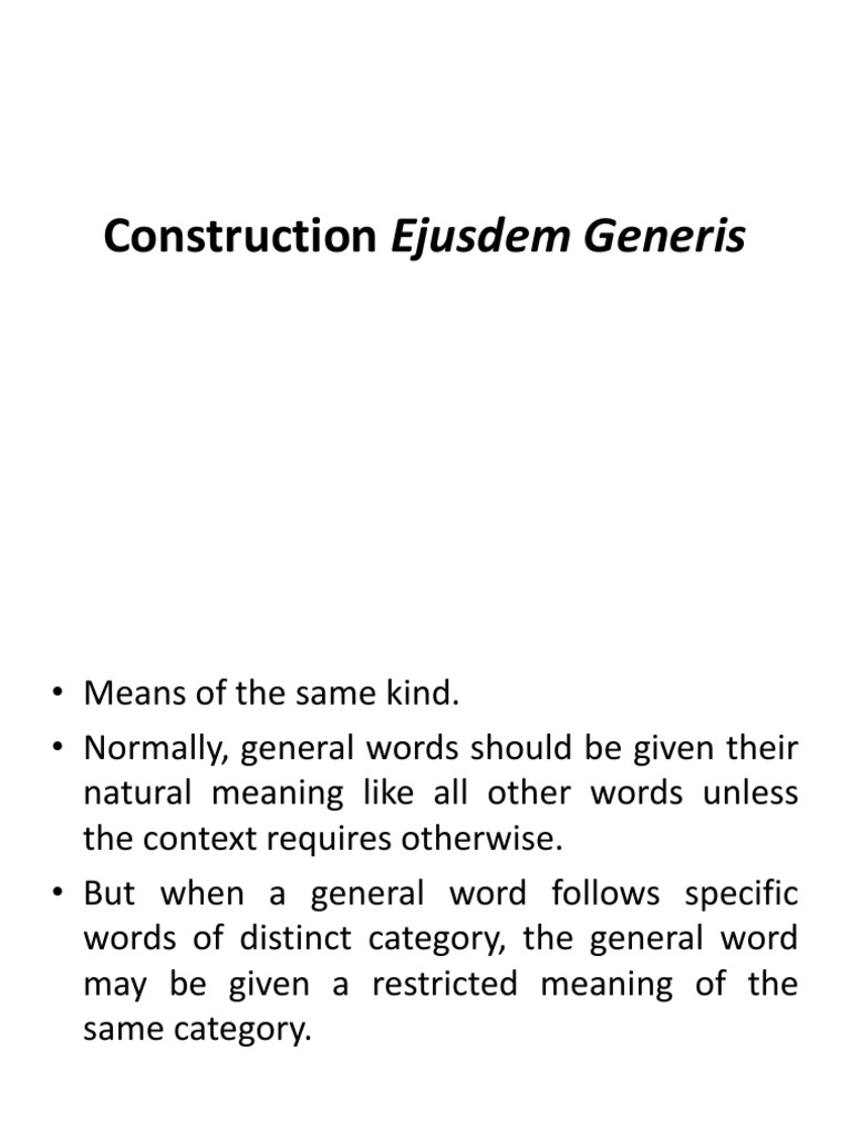 Construction Ejusdem Generis PDF Statutory Interpretation Sheep