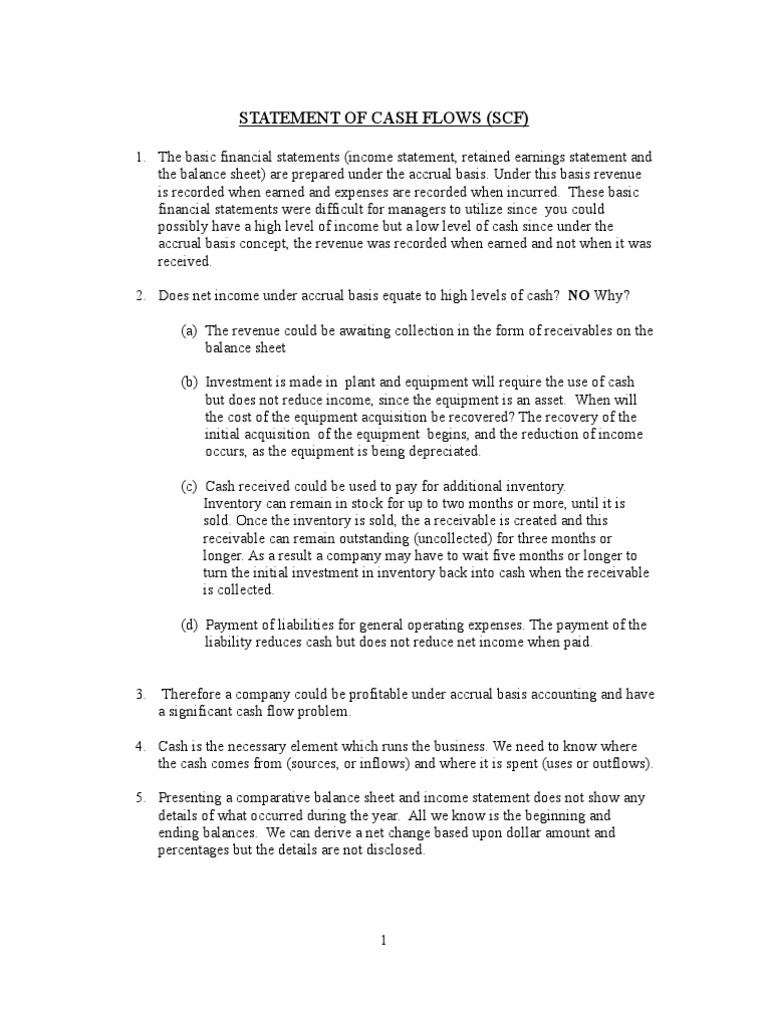 Understanding the Statement of Cash Flows | PDF | Cash Flow Statement ...