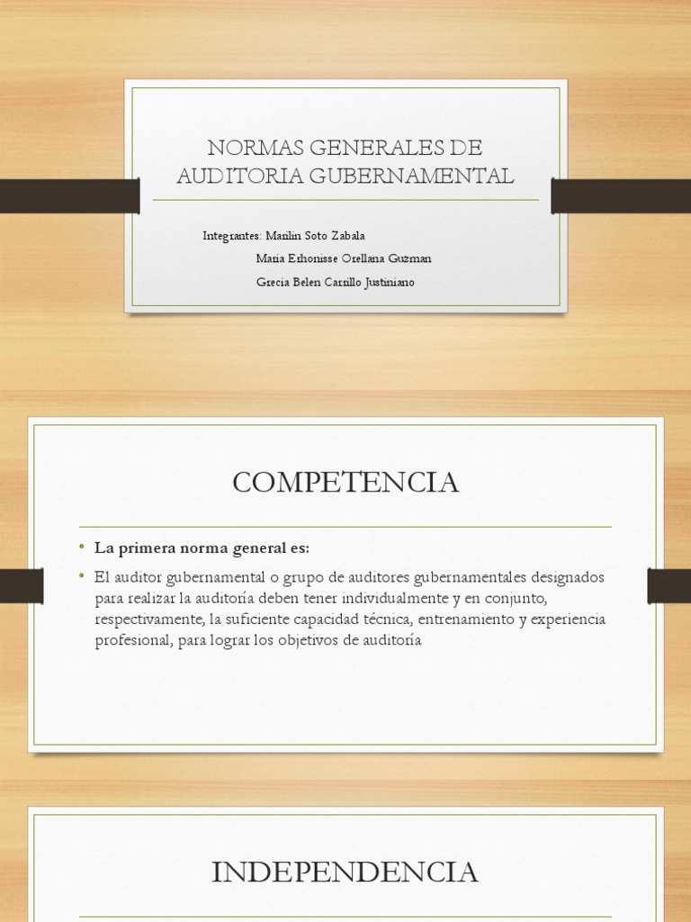 Normas Generales de Auditoría Gubernamental | PDF | Auditoría | Contralor