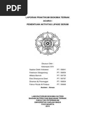 Acara I Lipase Serum Kelp 25 Pdf