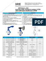 ARTICULO: 2101 Válvula de Mariposa Tipo Wafer. Fundición Nodular + PTFE