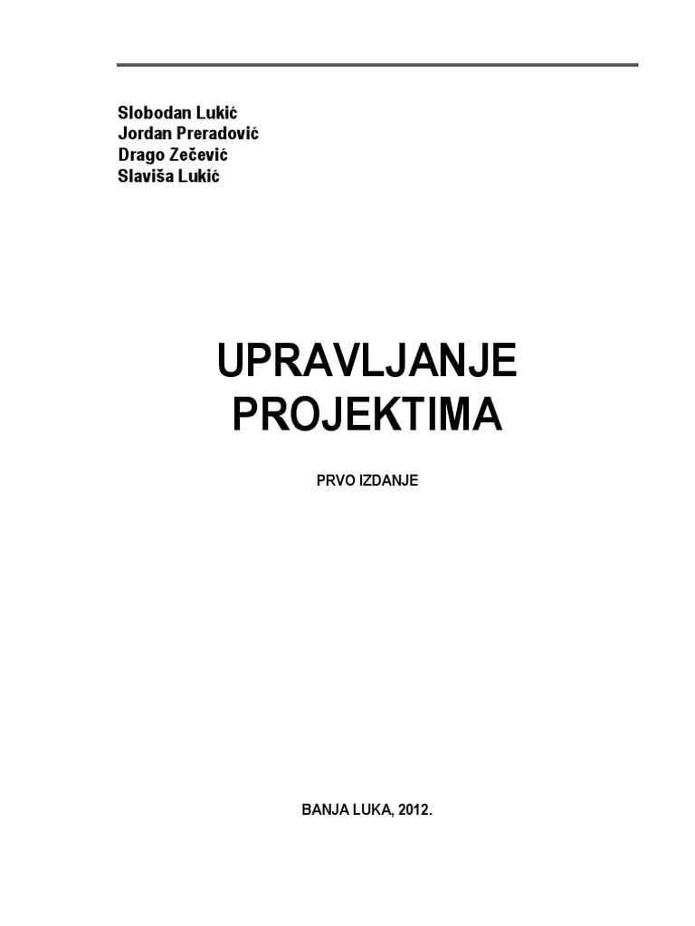 Upravljanje Projektima-Knjiga PDF | PDF
