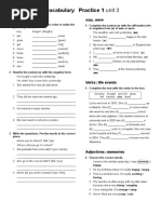 Grammar and Vocabulary Practice 1 Unit 3: Past Simple