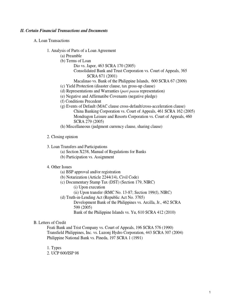 Cross-Default Clause in Loan Agreements | PDF | Banks | Foreclosure