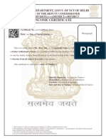 Income Certificate: Revenue Department, Govt. of NCT of Delhi